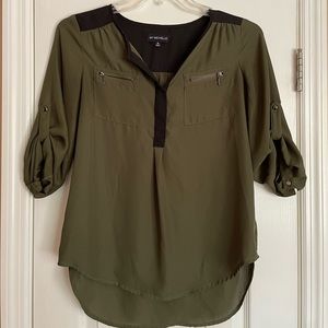 My Michelle Green and Black Quarter Sleeve